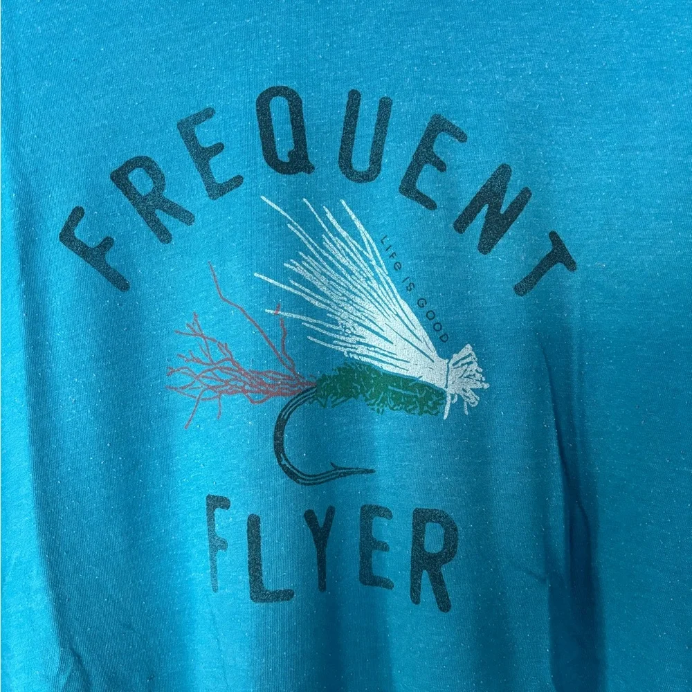 Life Is Good Teal Frequent Flyer Men's Tee